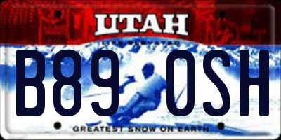 UT license plate B890SH