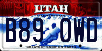 UT license plate B890WD