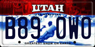 UT license plate B890WO
