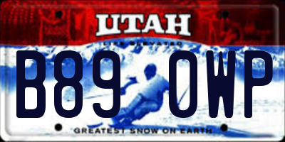 UT license plate B890WP