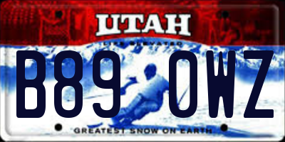 UT license plate B890WZ