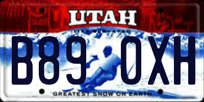 UT license plate B890XH