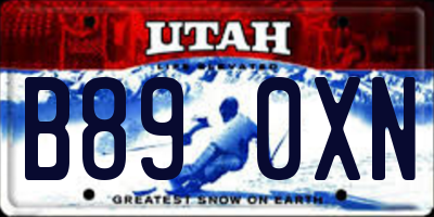 UT license plate B890XN