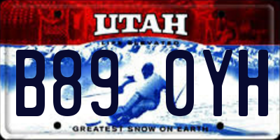 UT license plate B890YH