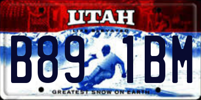 UT license plate B891BM
