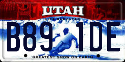 UT license plate B891DE