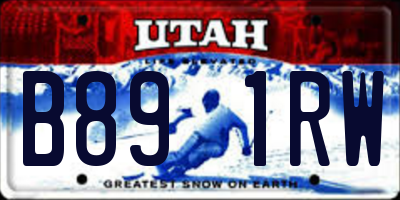 UT license plate B891RW