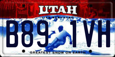 UT license plate B891VH