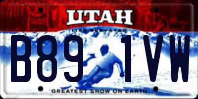 UT license plate B891VW
