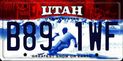 UT license plate B891WF
