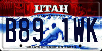 UT license plate B891WK