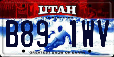 UT license plate B891WV