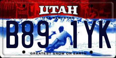 UT license plate B891YK