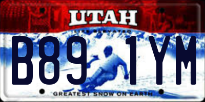 UT license plate B891YM