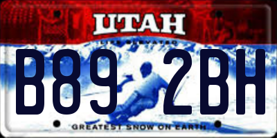 UT license plate B892BH