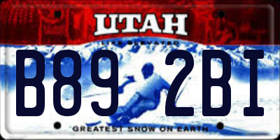 UT license plate B892BI
