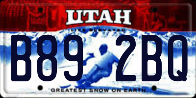 UT license plate B892BQ