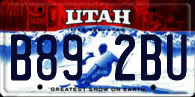 UT license plate B892BU