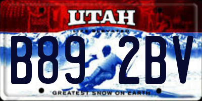 UT license plate B892BV