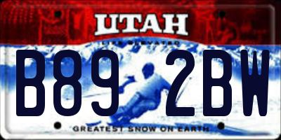 UT license plate B892BW