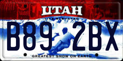 UT license plate B892BX