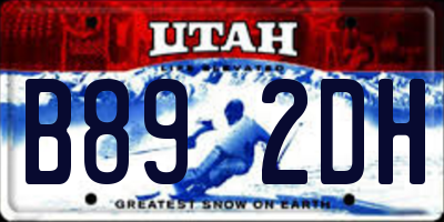 UT license plate B892DH