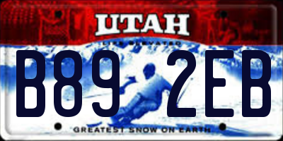 UT license plate B892EB