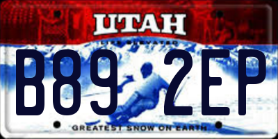 UT license plate B892EP