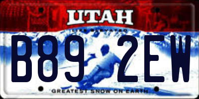 UT license plate B892EW