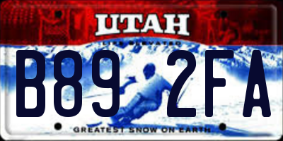 UT license plate B892FA