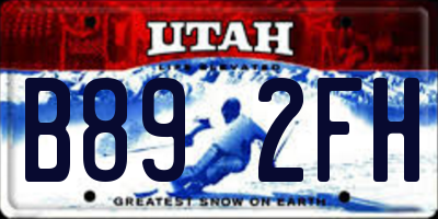 UT license plate B892FH