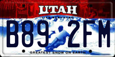 UT license plate B892FM