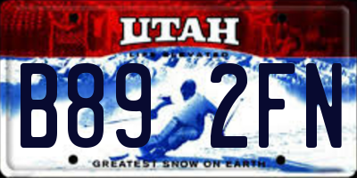 UT license plate B892FN