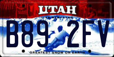 UT license plate B892FV