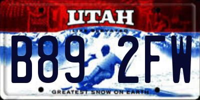 UT license plate B892FW