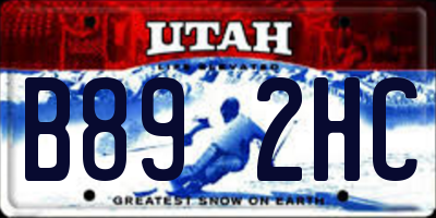 UT license plate B892HC