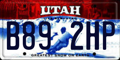 UT license plate B892HP