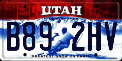 UT license plate B892HV