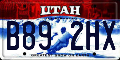 UT license plate B892HX