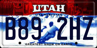 UT license plate B892HZ