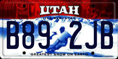 UT license plate B892JB