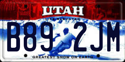 UT license plate B892JM