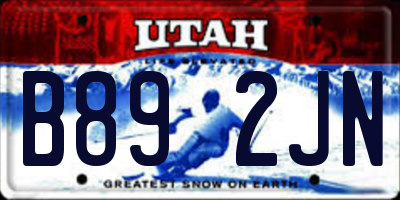 UT license plate B892JN