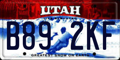 UT license plate B892KF