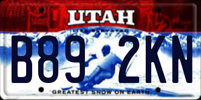 UT license plate B892KN