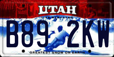 UT license plate B892KW