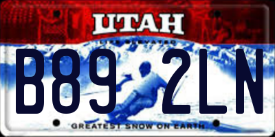 UT license plate B892LN
