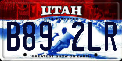 UT license plate B892LR