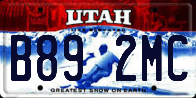 UT license plate B892MC