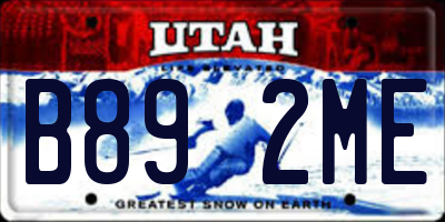 UT license plate B892ME